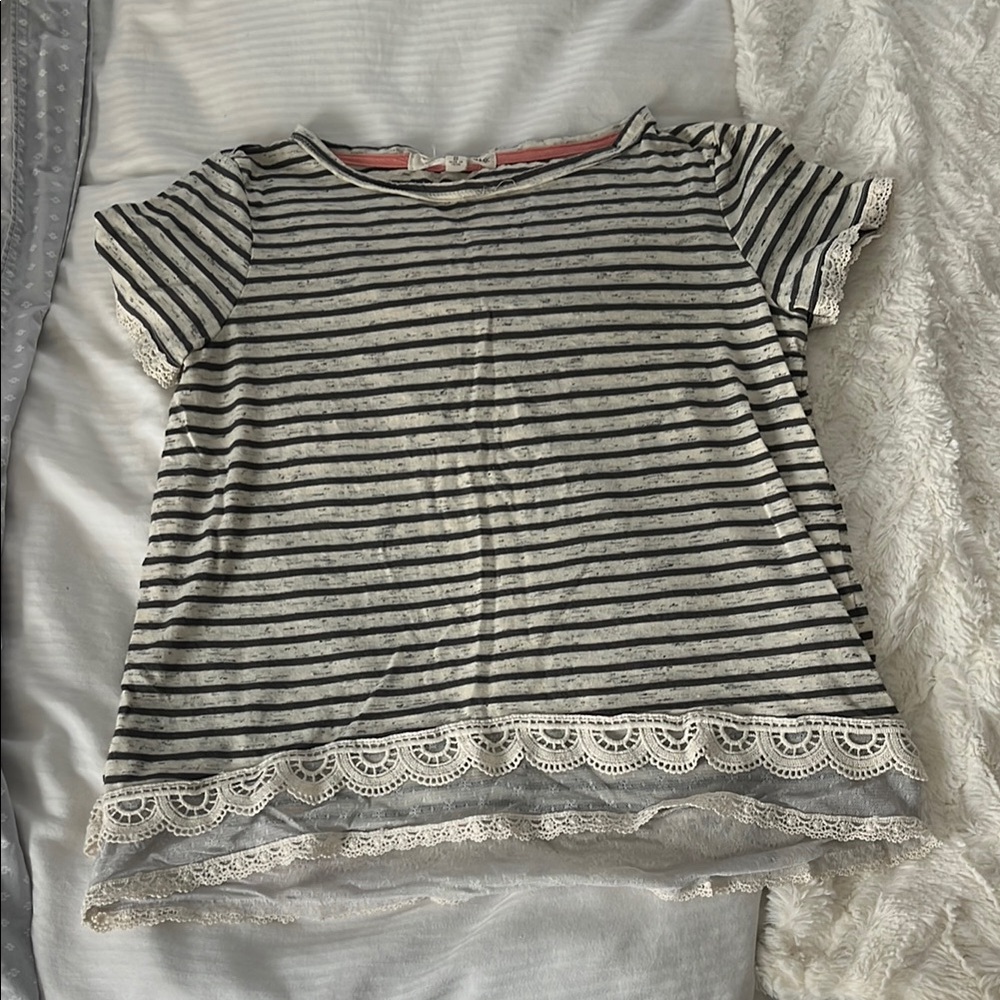 Striped Lace Trim Women’s top